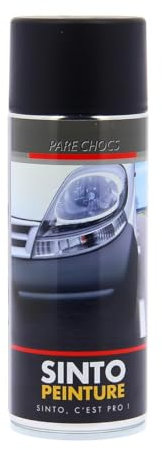 SINTO - Bombe peinture Pare-choc - Peinture noir satin - Aérosol 400 ml
