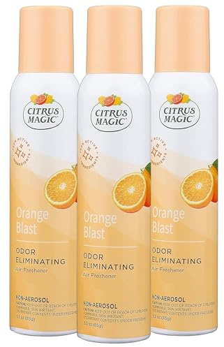 Citrus Magic Odor Eliminator Air Freshener Spray for Home, Orange Blast, 3-Ounce, Pack of 3