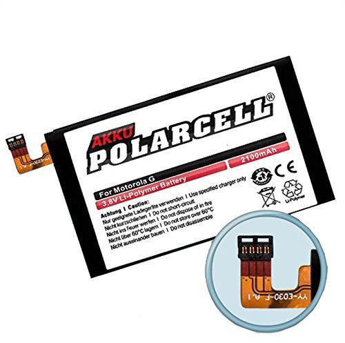 PolarCell Akku für Motorola Moto G XT1032 / Moto G 2. Generation XT1068 | ersetzt Original-Akku ED30 - SNN5932A | 2100mAh Starke Ersatz-Batterie inkl. Werkzeugset | selektierte A+ Qualitätszellen