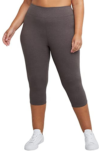 JUST MY SIZE Womens Stretch Jersey Capri Pants - Gray -