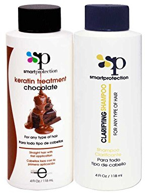 Infinito Colors Chocolate Medium Strength Keratin Treatment with Clarifying Shampoo 4oz by Smart Protection