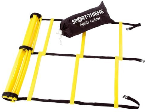 Sport-Thieme Koordinationsleiter Agility | Verstellbare Sprossenabstände | Inkl. U-Eisen | Für Sportplatz u. Turnhalle | Sporttraining für Verschiedene Sportarten