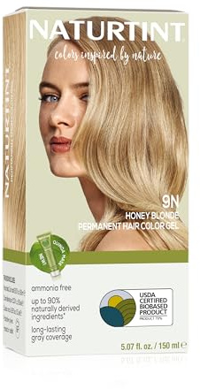 Naturtint 9N Honey Blonde Permanent Hair Color (Pack of 1), Ammonia Free, Vegan, Cruelty Free, up to 100% Gray Coverage, Long Lasting Results (Packaging may vary)
