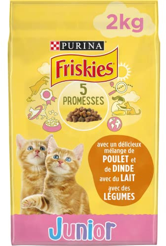 Friskies Purina Gatto Junior con Pollo con Verdure e Latte, 6 x 2 kg
