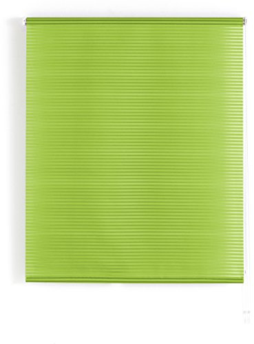 Blindecor Iris Store Enrouleur translucide rayé Tissu Pistache 120 x 180 cm