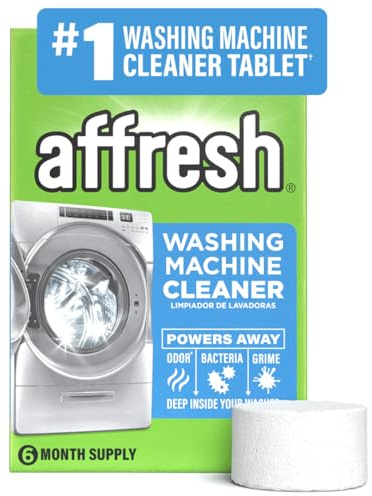 Affresh Washing Machine Cleaner, Helps Power Away Odor Causing Bacteria & Grime Deep Inside Pump, Valve & Hoses, 6 Time Release Tablets, 6 Month Supply