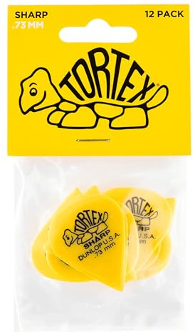 Dunlop médiators Tortex Sharp 073 jaune (12 pièces)