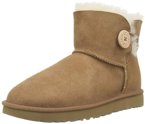 UGG Female Mini Bailey Button II Classic Boot, Chestnut, 6 (UK)
