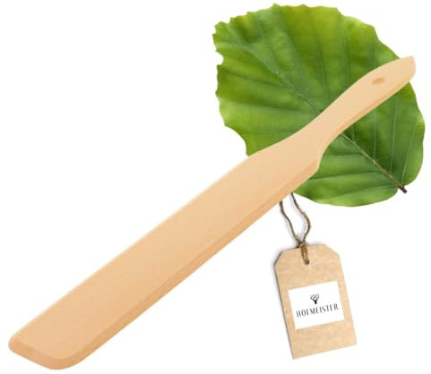 HOFMEISTER Crepes-Wender, 30 cm, zum Wenden von Crepes und schaben von Spätzle, Keine Kratzer in der Pfanne, hitzebeständiger Teigschaber, Buchen-Holz, Zubehör für Crepes Maker, 30 cm