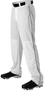 Alleson Ahtletic, Maglietta da Baseball Pantaloni con Treccia, Unisex Uomo, 605WLB, White/Black, S