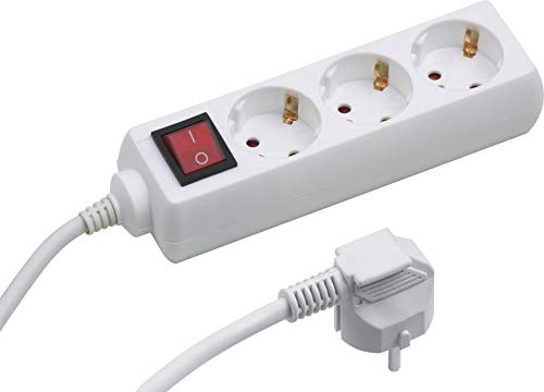 Meister Steckdosenleiste 3-fach - 3 m Kabel - weiß - Kunststoffleitung - IP20 Innenbereich - Schalter / Steckerleiste / Mehrfachsteckdose / Tischsteckdose / Tido 3-fach / 7430230