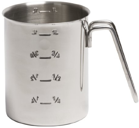 APS 30045 Messbecher, Ø 10 cm, Höhe 14 cm, 1 Liter, Edelstahl, Maßskalierung außen