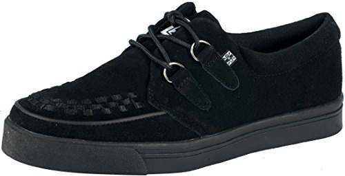 T.U.K. Unisex Adults' 2 Ring Creeper Low-Top Sneakers, Black, 2 UK