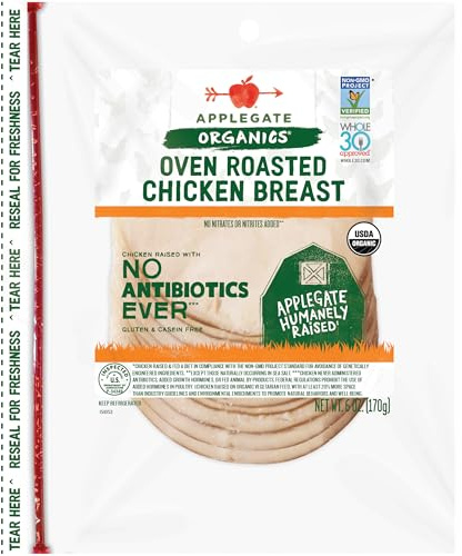 Applegate, Organic Oven Roasted Chicken Breast Sliced, 6oz