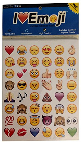 Emoji Jumbo Stickers | 960 Most Popular Emoticons | Larger In Size | Cool, Educational and Fun