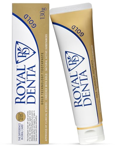 Royal Denta Hydroxyapatite Toothpaste for Enamel Repair & Gum Care 130g, Fluoride Free Toothpaste with Gold Particles & Xylitol, Non Fluoride Tooth Paste for Adults with Sensitive Teeth