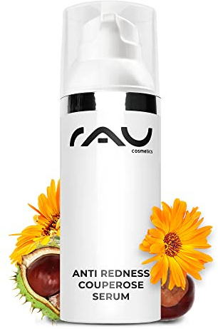 RAU Cosmetics Anti Redness Couperose Serum 50 ml – Spezialpflege bei Rötungen mit Rosskastanie, Mäusedorn, Calendula & Hyaluronsäure – Beruhigendes Gesichtsserum für empfindliche Haut