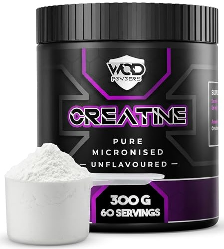 Creatine Monohydrate Powder 300g – Micronised Creatine | Proven to Improve Physical Performance and Recovery | Suitable for Vegans, Unflavoured, Scoop Included - Made in The UK by WOD Powders