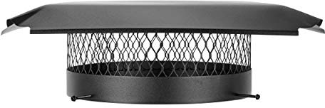 Draft King CBO16 Round Bolt On Black Galvanized Steel Single Flue Chimney Cap, 16 Diameter