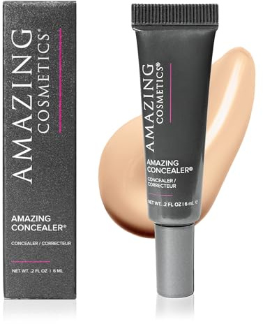 AmazingCosmetics Amazing Concealer, multipurpose full coverage concealer, Light Beige, 0.2 Fl. Oz