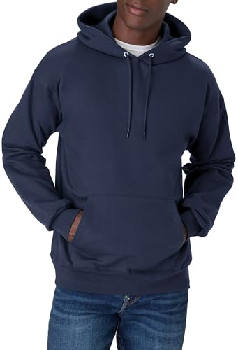 Hanes mens Ultimate Cotton Heavyweight Pullover Hoodie athletic sweatshirts, Navy, Large US