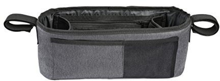 Altabebe Kinderwagen Organizer (AL1004) Universal Buggy Kinderwagentasche Baby Zubehör Stauraum für Windeln&Handys, Farbe: melange grau