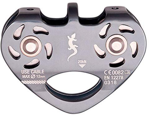 Fixe POLEA Doble EJE Para TIROLINAS DE Cable CE