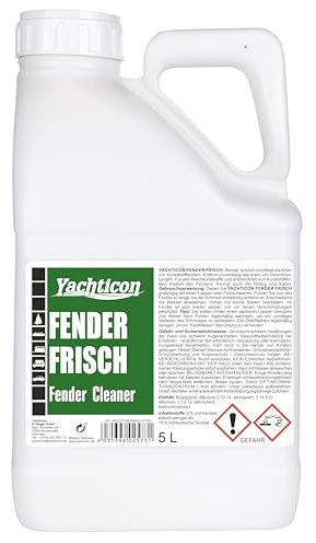 Yachticon Fender Frisch 5 Liter – Spezialreiniger für Bootsfender, Kunststoff- & Gummiflächen – entfernt Schmutz, Streifen & Vergilbungen, wirkt pflegend & farbauffrischend – Made in Germany