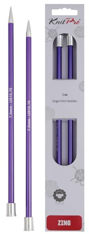 KnitPro Agujas Zing de una Sola Punta de 30 cm | 7 mm