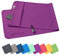 Fit-Flip Fitness Handtuch aus Mikrofaser - mit Magnet und Reißverschluss Tasche - Fitnesshandtuch für Sport und Gym - Kompakt & Schnelltrocknend - Sporthandtuch Fitnessstudio - Lila - 130x48cm