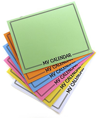 Hygloss Products Blank Calendar Books - Make Your Own Scrapbook - Assorted Bright Covers with White Pages - 12 Gridded Months - 8.5 x 11-1 Calendars