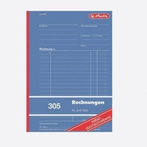Herlitz Rechnungsbuch 305, selbstdurchschreibend, A5 hoch, 2 x 40 Blatt