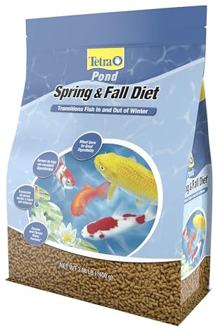 TetraPond Spring And Fall Diet 3.08 Pounds, Pond Fish Food, For Goldfish And Koi, 7 L