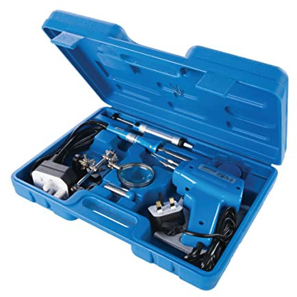 Silverline 845318 Elektrischer Lötkolben mit Zubehör, 9-tlg. Satz 100 W / 30 W