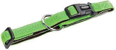 Nobby Hundhalsband med mjukt grepp, 25–35 cm/15 mm, ljusgrön/brun