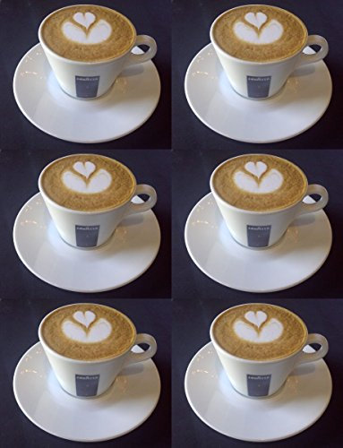 6 x Lavazza 5.5oz Cappuccino Porcelaine Tasses et sous tasses.