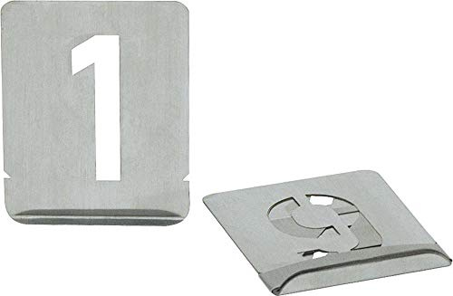 Turnus 327-100 Chiffrés 0-9 Gabarit, Argent, 100 mm, Set de 10 Pièces