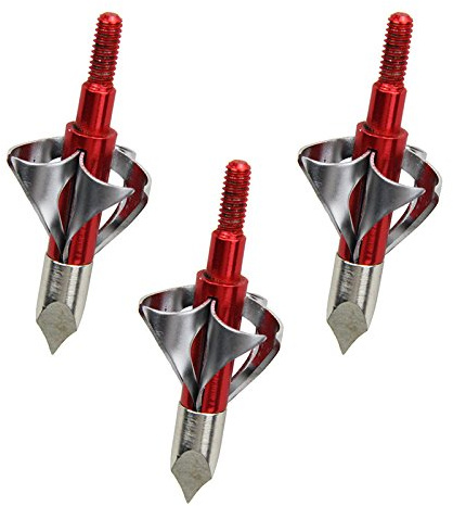 Mangobuy Paquet de 6 Embouts de tête de Chasse à Grain 100 têtes de flèche Tir à l'arc pour la Chasse à l'arbalète à l'arc à poulies (Rouge)