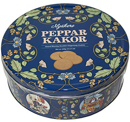 Nyakers - Peppar Kakor - Gingersnaps - Blue Tin - 400g