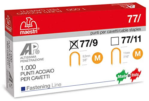 MAESTRI Chiodo Grigio per Strutture Metalliche e Lavori di Rinforzo, 77/9, PZ 1000