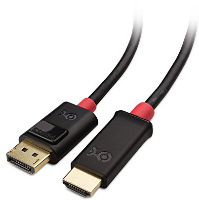 Cable Matters Unidirectional 4K DisplayPort to HDMI Cable - 6ft, Gold-Plated DP to HDMI Cable, Display Port to HDTV/Monitor/Projector Conversion Cord