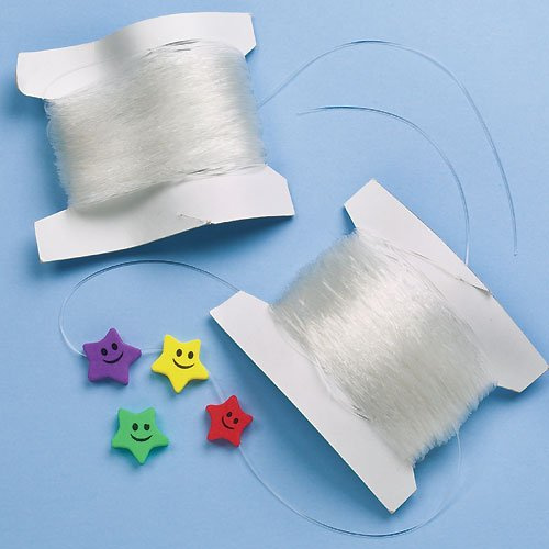 Baker Ross EC1634 nylonsnöre – 1 styck, transparent tråd för pyssel för barn, band för att trä på armband