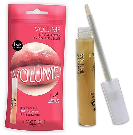 L'Action Paris Volumen Lippenverstärker, Lipgloss für Fülle, Textur und glänzendes Finish, transparente Formel mit Oligopeptiden für natürlichen Glanz und Volumen 10ml