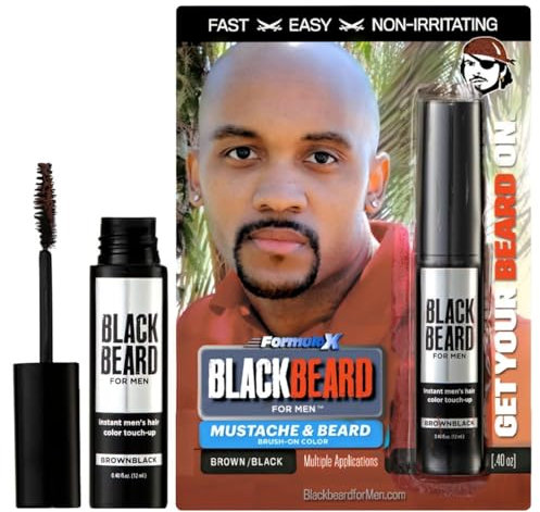 Blackbeard - Marron, Noir - Coloration temporaire pour homme - Moustache, pattes et barbe