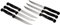 Lot de 6 Couteaux à Steak 3 Rivets Acier Inoxydable/ABS Noir