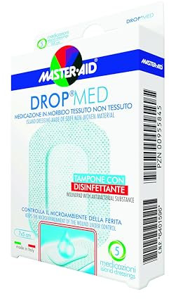 Master Aid Drop Med Medicazione in morbido in tessuto non tessuto,7 X 5 cm, 5 Pezzi