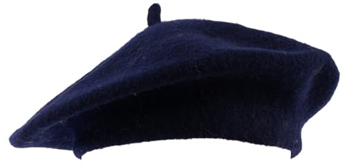 Hat To Socks Wool Blend French Beret for Men and Women in Plain Colours (Navy)