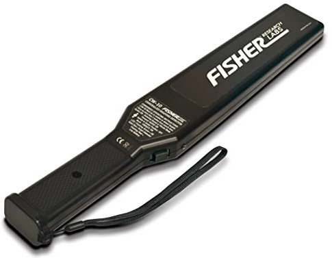 Fisher Labs CW-10 Hand-Held Metal Detector, Black – Detects Ferrous and Non-Ferrous Metals, 110 kHz Operating Frequency, Vibrate & Audio Alarm, Lightweight & Easy to Use
