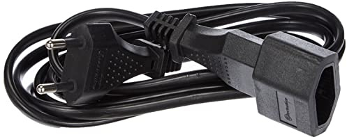 Electraline 900008 - Prolongador de 2 m con Toma Europea, Cable 2x1 mm², Color Negro