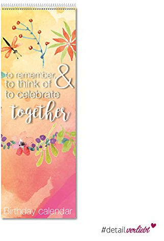 Colourful Birthday Calendar for you to fill inr | Cumpleaños Birthday - Birthday | con signos del zodiaco (Inglés) | dv753